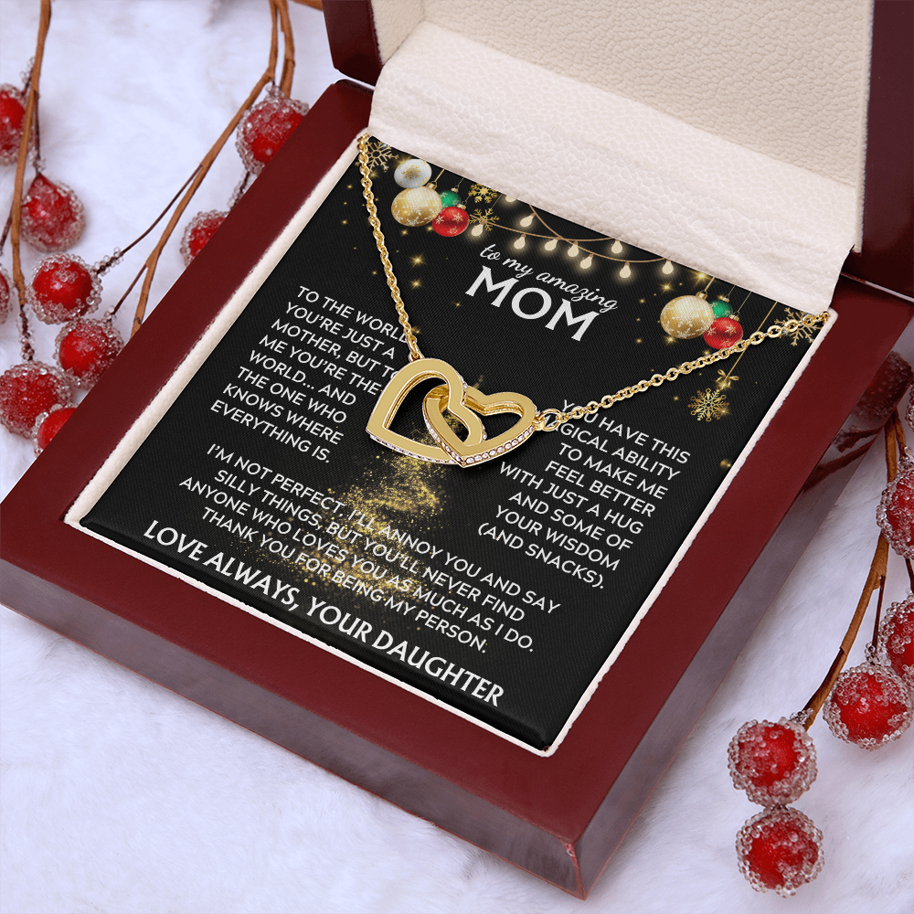 To Mom, from Daughter. Thank you for being my person. Holiday card.