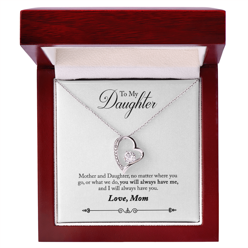 To Daughter, Love Mom - Always Remember... - Forever Love Necklace