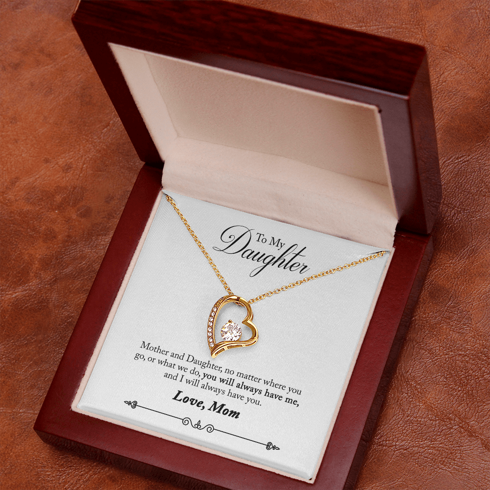 To Daughter, Love Mom - Always Remember... - Forever Love Necklace