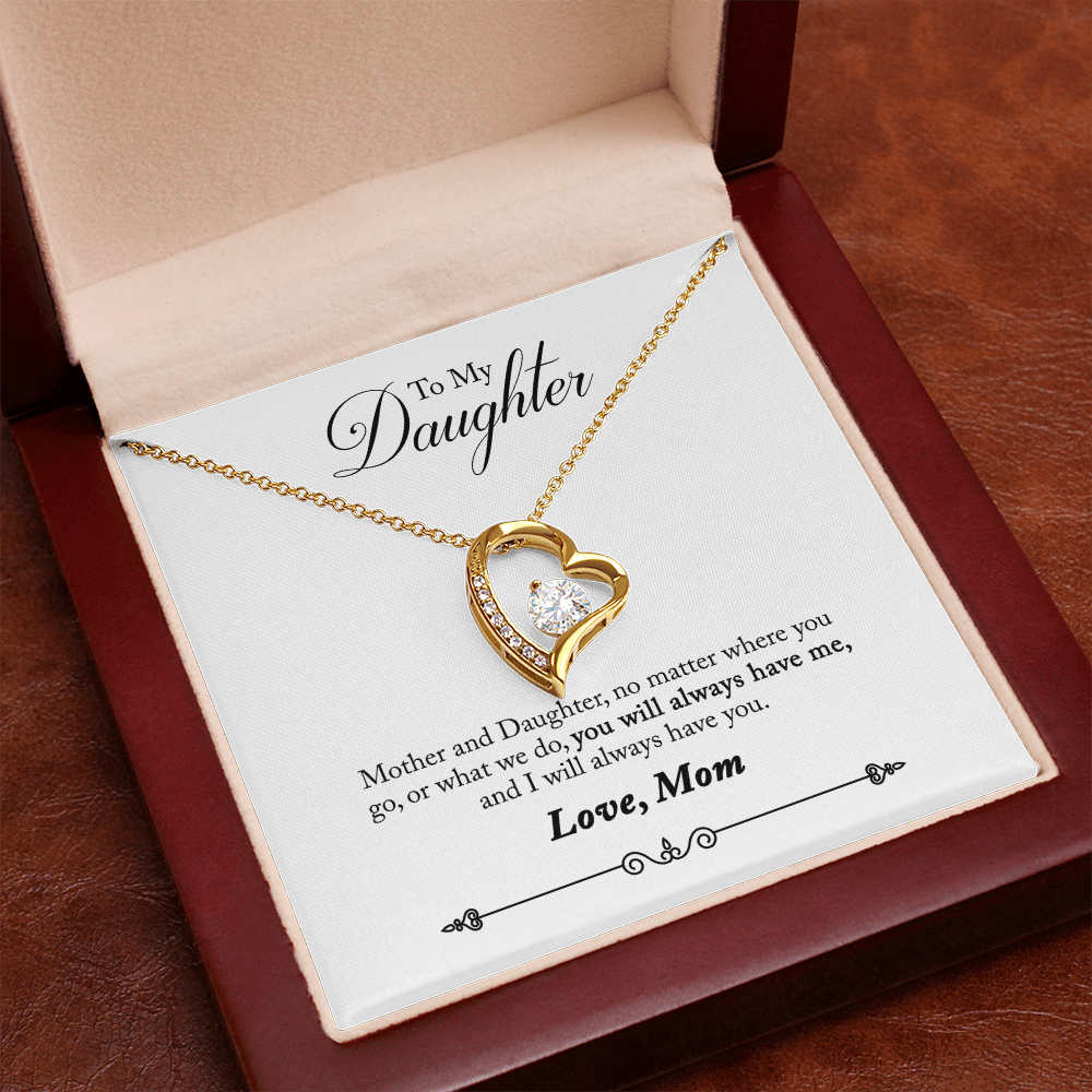 To Daughter, Love Mom - Always Remember... - Forever Love Necklace