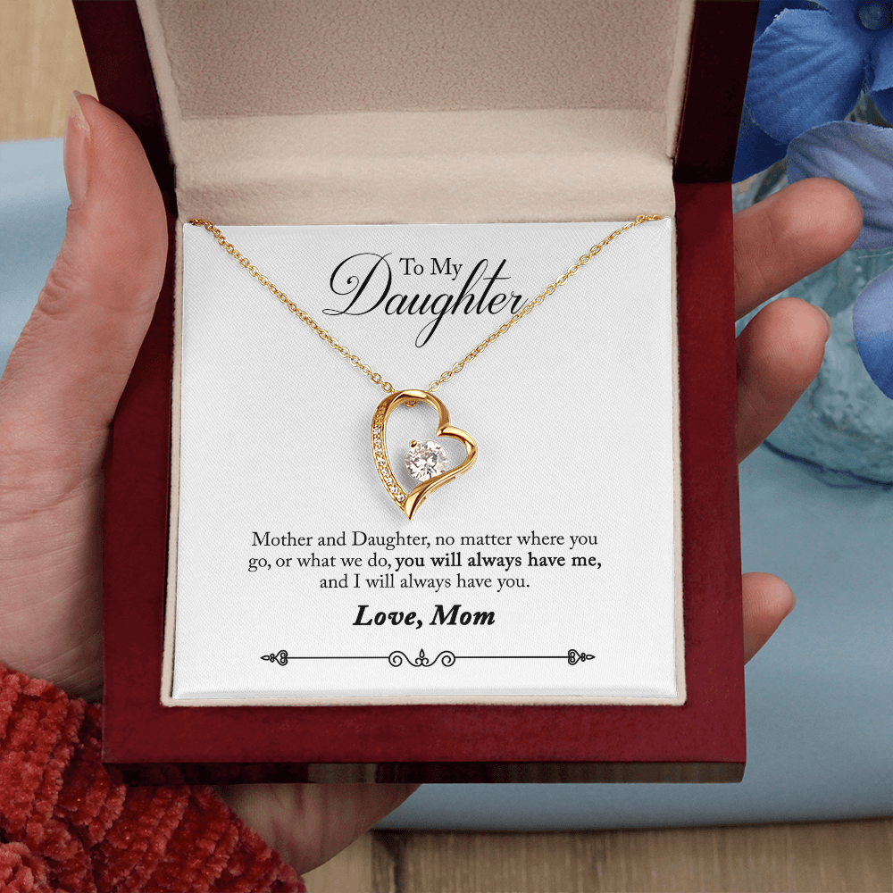 To Daughter, Love Mom - Always Remember... - Forever Love Necklace