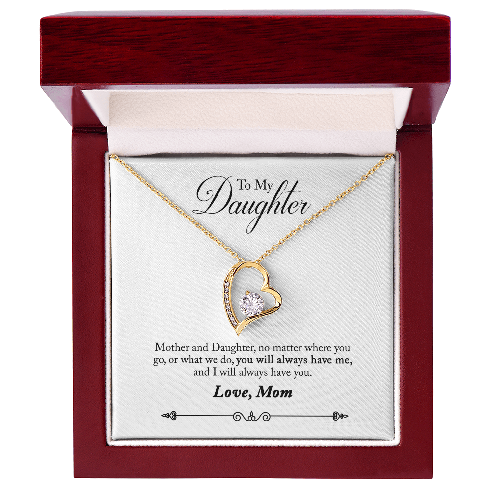 To Daughter, Love Mom - Always Remember... - Forever Love Necklace