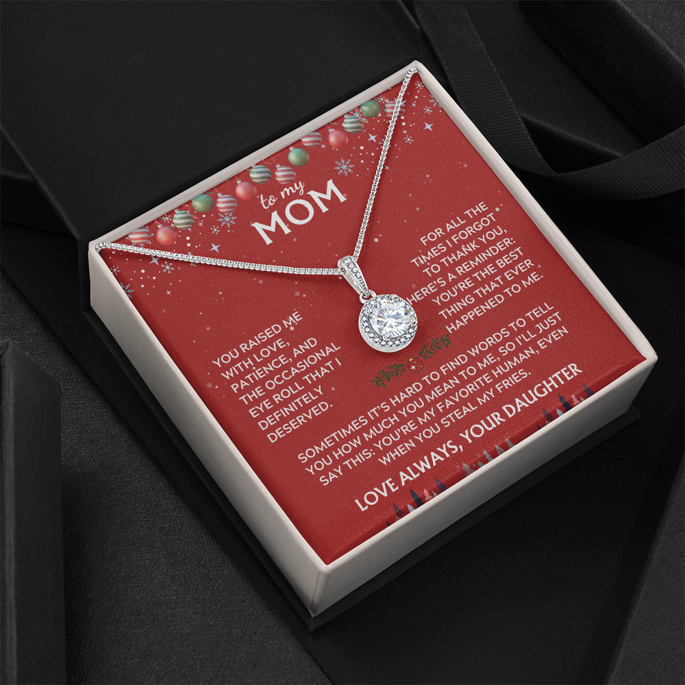 To Mom, from Daughter. You're my favorite human. Holiday card.