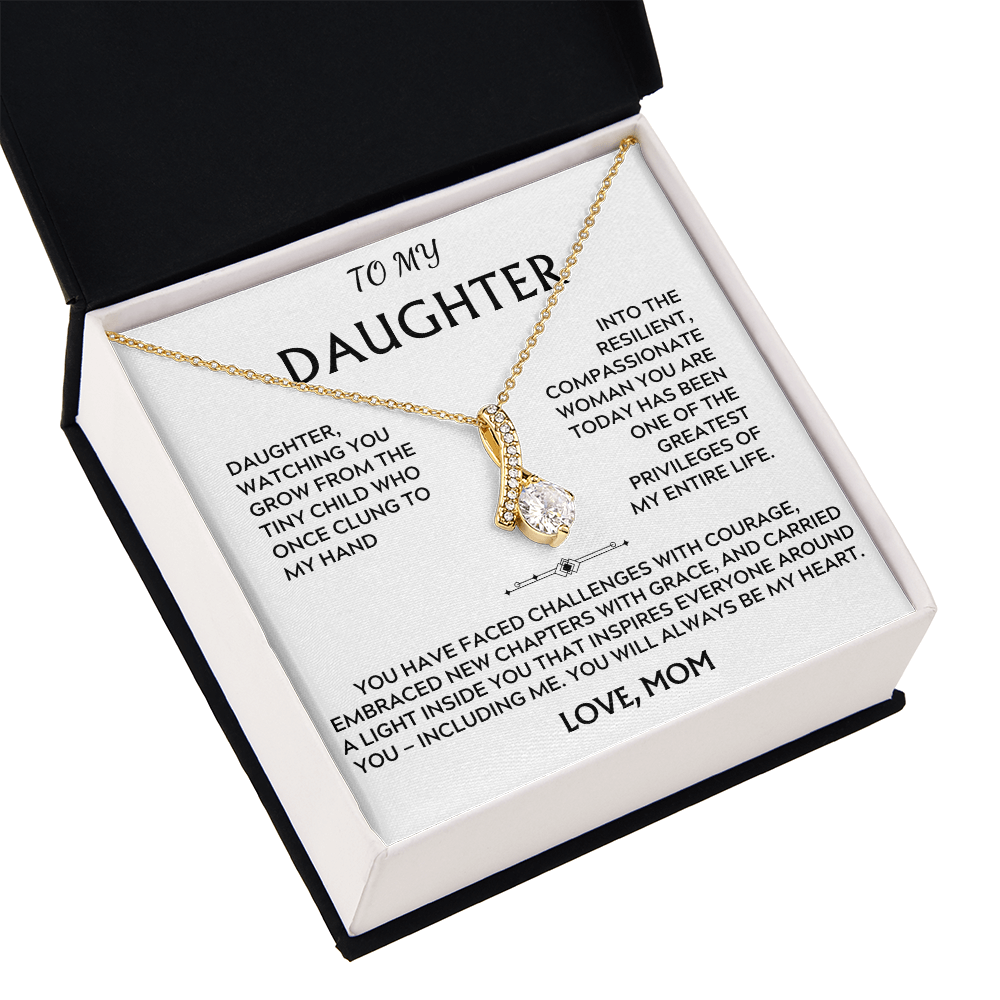 To Daughter, from Mom. Loving, heartfelt, inspirational necklace.