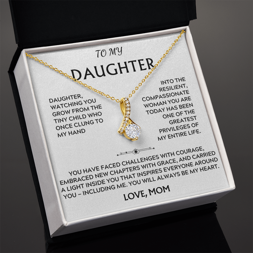 To Daughter, from Mom. Loving, heartfelt, inspirational necklace.