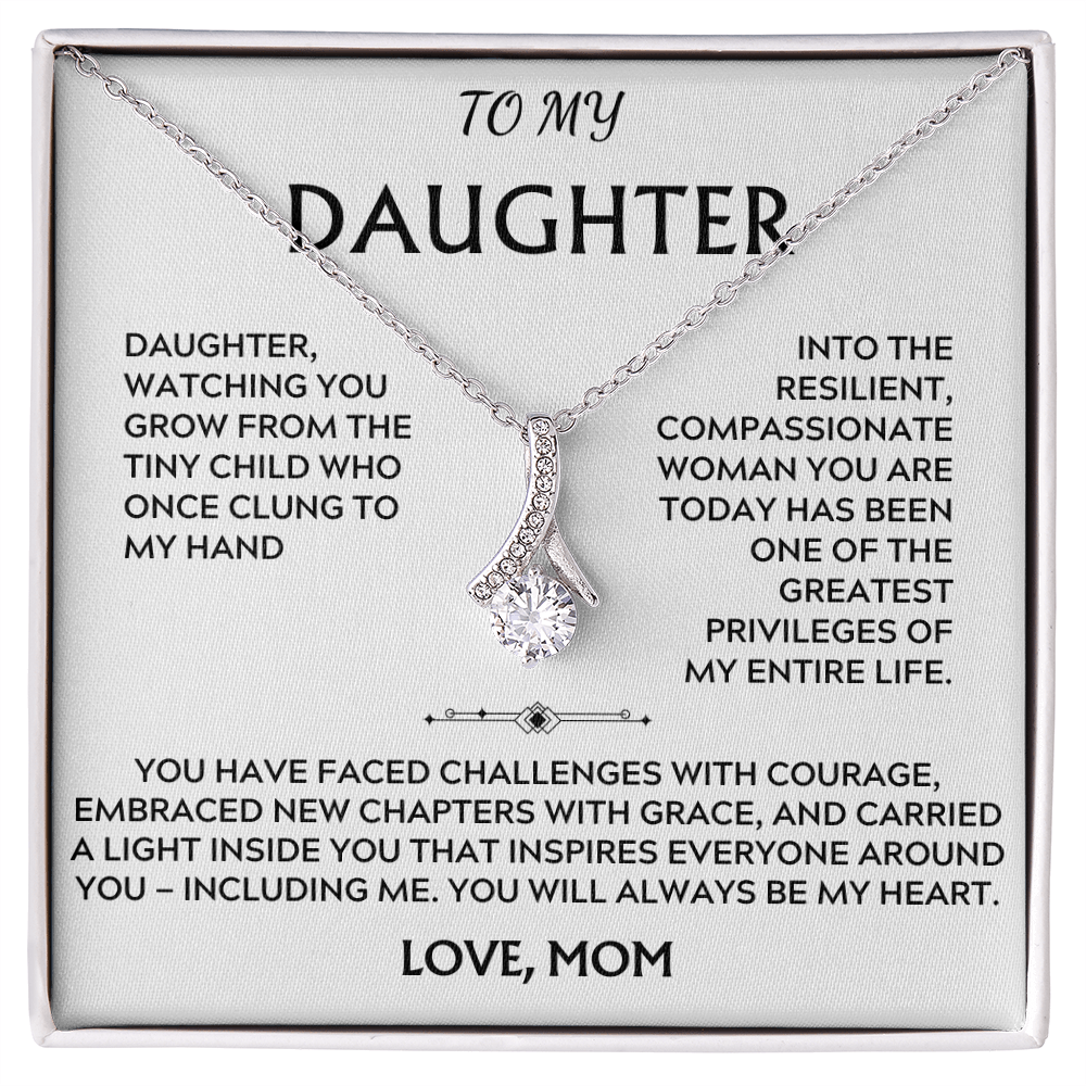 To Daughter, from Mom. Loving, heartfelt, inspirational necklace.