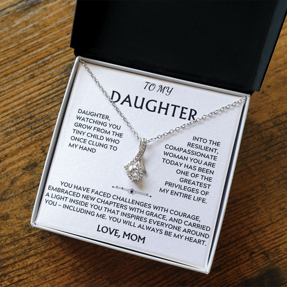 To Daughter, from Mom. Loving, heartfelt, inspirational necklace.