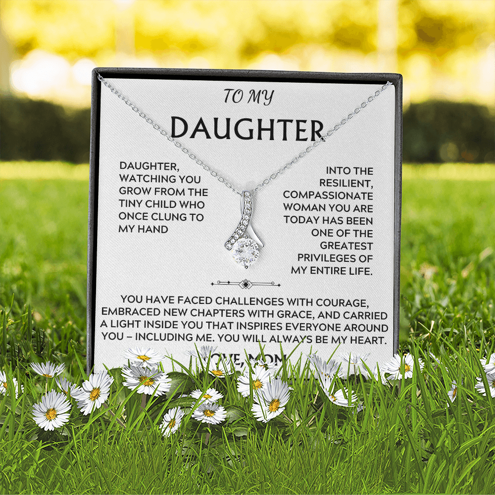 To Daughter, from Mom. Loving, heartfelt, inspirational necklace.