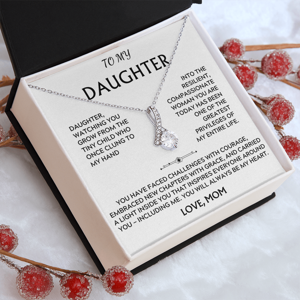 To Daughter, from Mom. Loving, heartfelt, inspirational necklace.