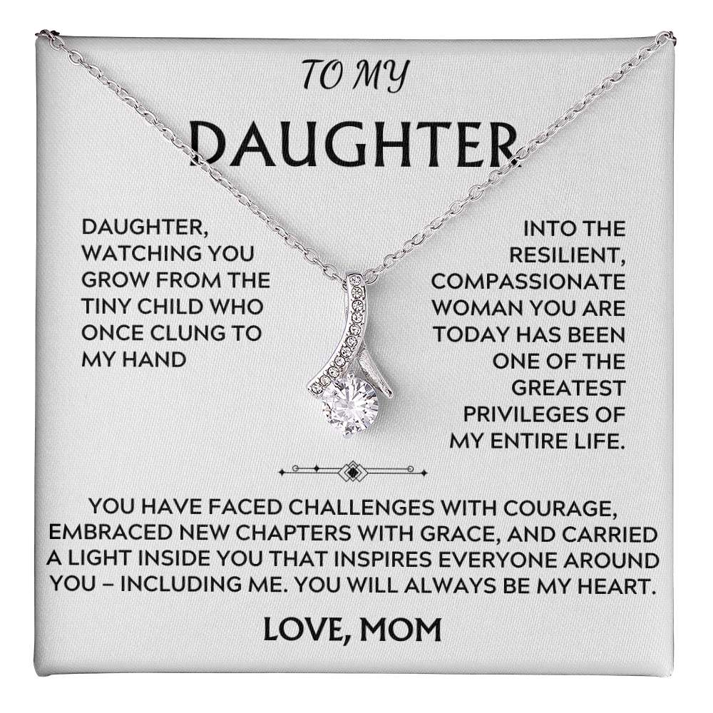 To Daughter, from Mom. Loving, heartfelt, inspirational necklace.