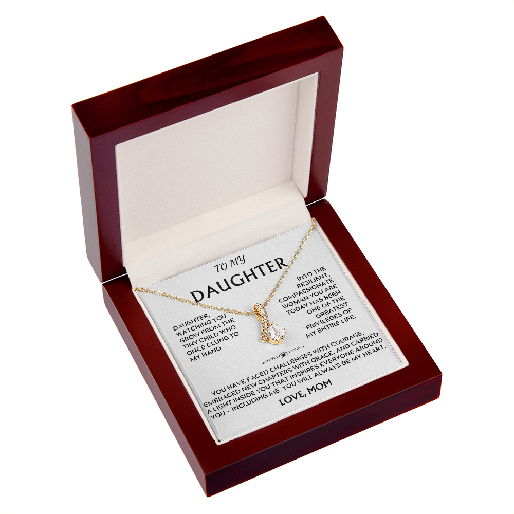 To Daughter, from Mom. Loving, heartfelt, inspirational necklace.