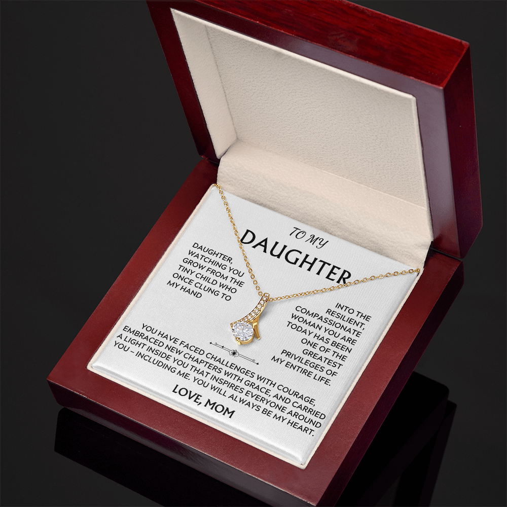 To Daughter, from Mom. Loving, heartfelt, inspirational necklace.