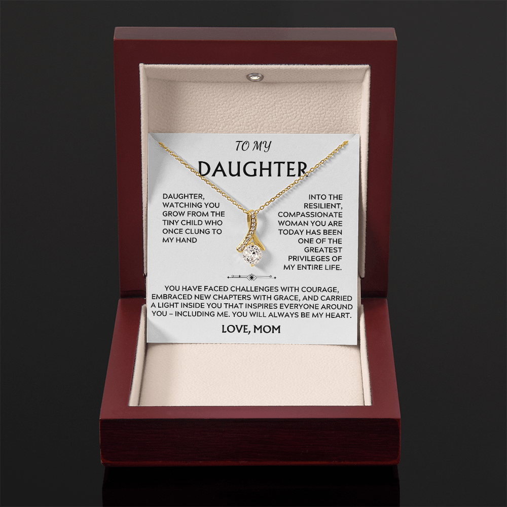 To Daughter, from Mom. Loving, heartfelt, inspirational necklace.