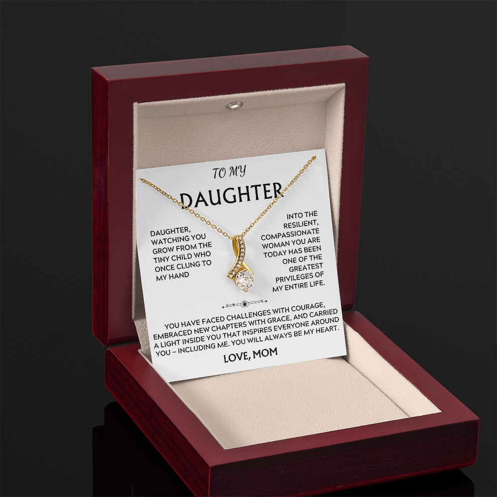 To Daughter, from Mom. Loving, heartfelt, inspirational necklace.