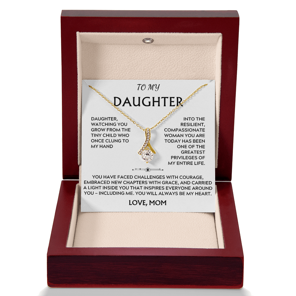 To Daughter, from Mom. Loving, heartfelt, inspirational necklace.