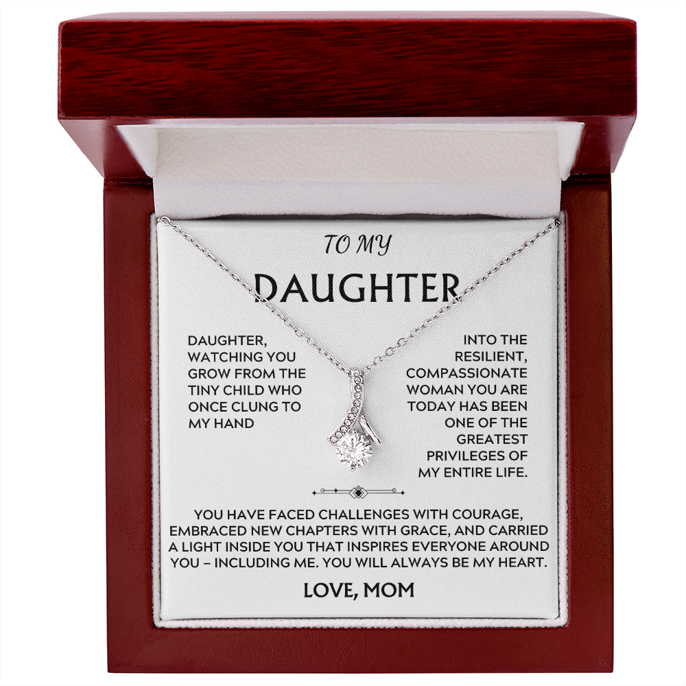 To Daughter, from Mom. Loving, heartfelt, inspirational necklace.