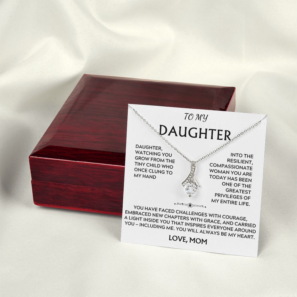 To Daughter, from Mom. Loving, heartfelt, inspirational necklace.