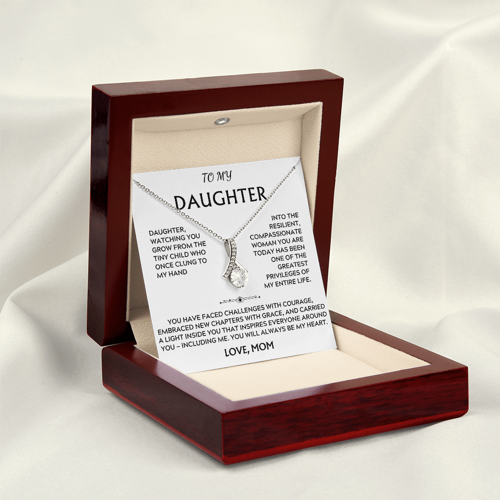 To Daughter, from Mom. Loving, heartfelt, inspirational necklace.