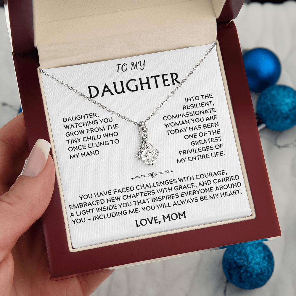 To Daughter, from Mom. Loving, heartfelt, inspirational necklace.