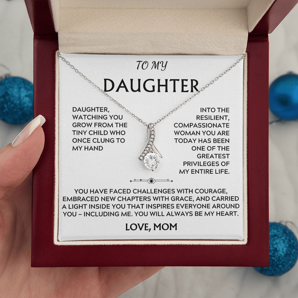 To Daughter, from Mom. Loving, heartfelt, inspirational necklace.