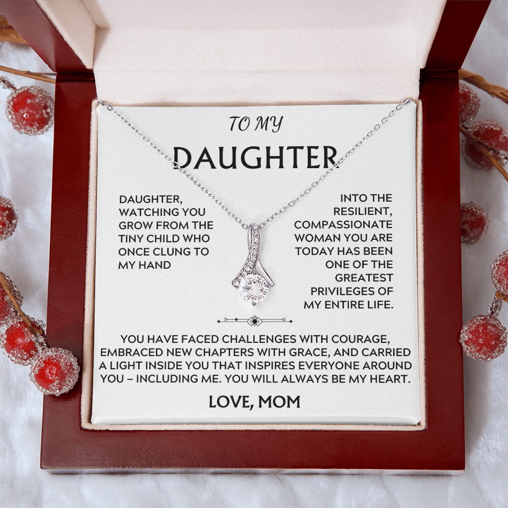 To Daughter, from Mom. Loving, heartfelt, inspirational necklace.