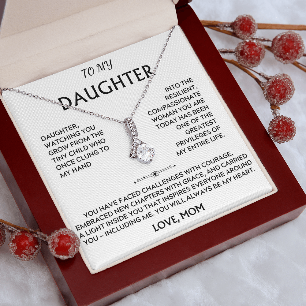 To Daughter, from Mom. Loving, heartfelt, inspirational necklace.