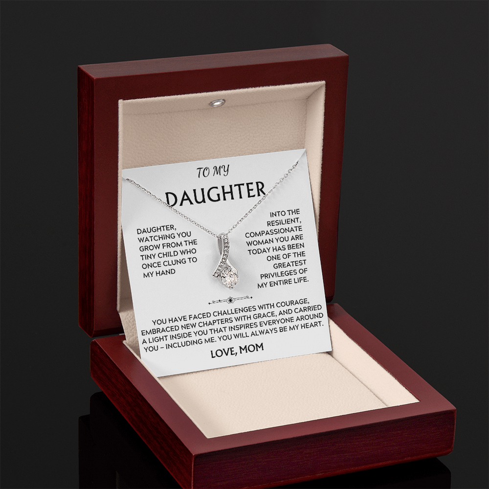 To Daughter, from Mom. Loving, heartfelt, inspirational necklace.