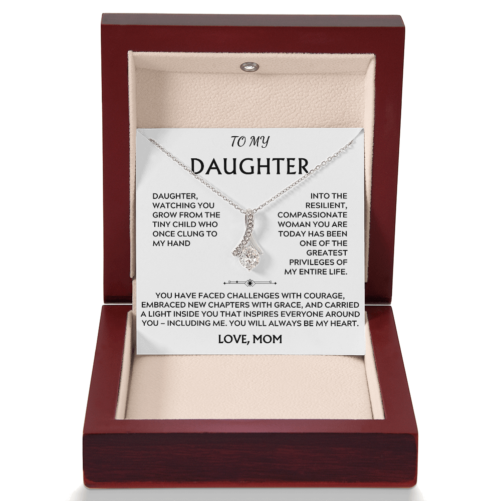 To Daughter, from Mom. Loving, heartfelt, inspirational necklace.