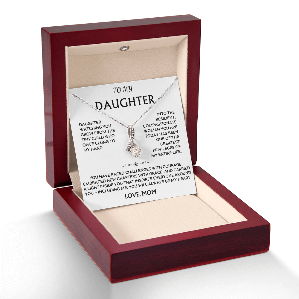 To Daughter, from Mom. Loving, heartfelt, inspirational necklace.