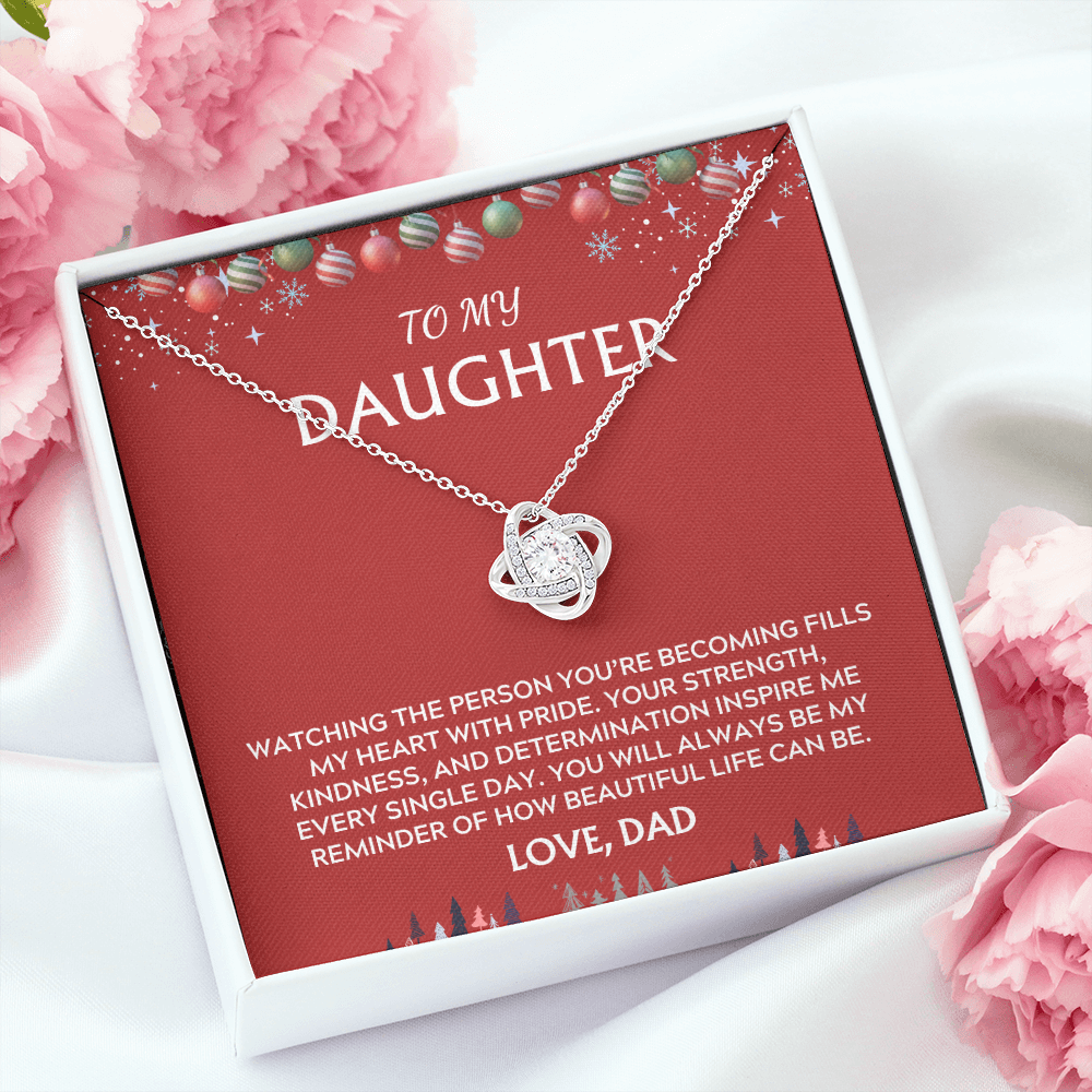 To Daughter, from Dad. Inspirational message with a holiday background.