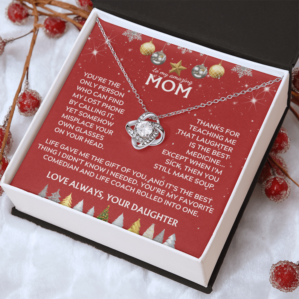 To Mom, from Daughter. Life gave me the gift of you. Holiday card.