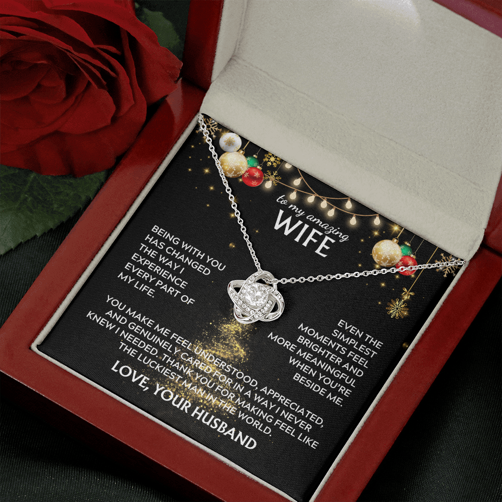 To wife, from husband. Luckiest man in the world. Holiday card.