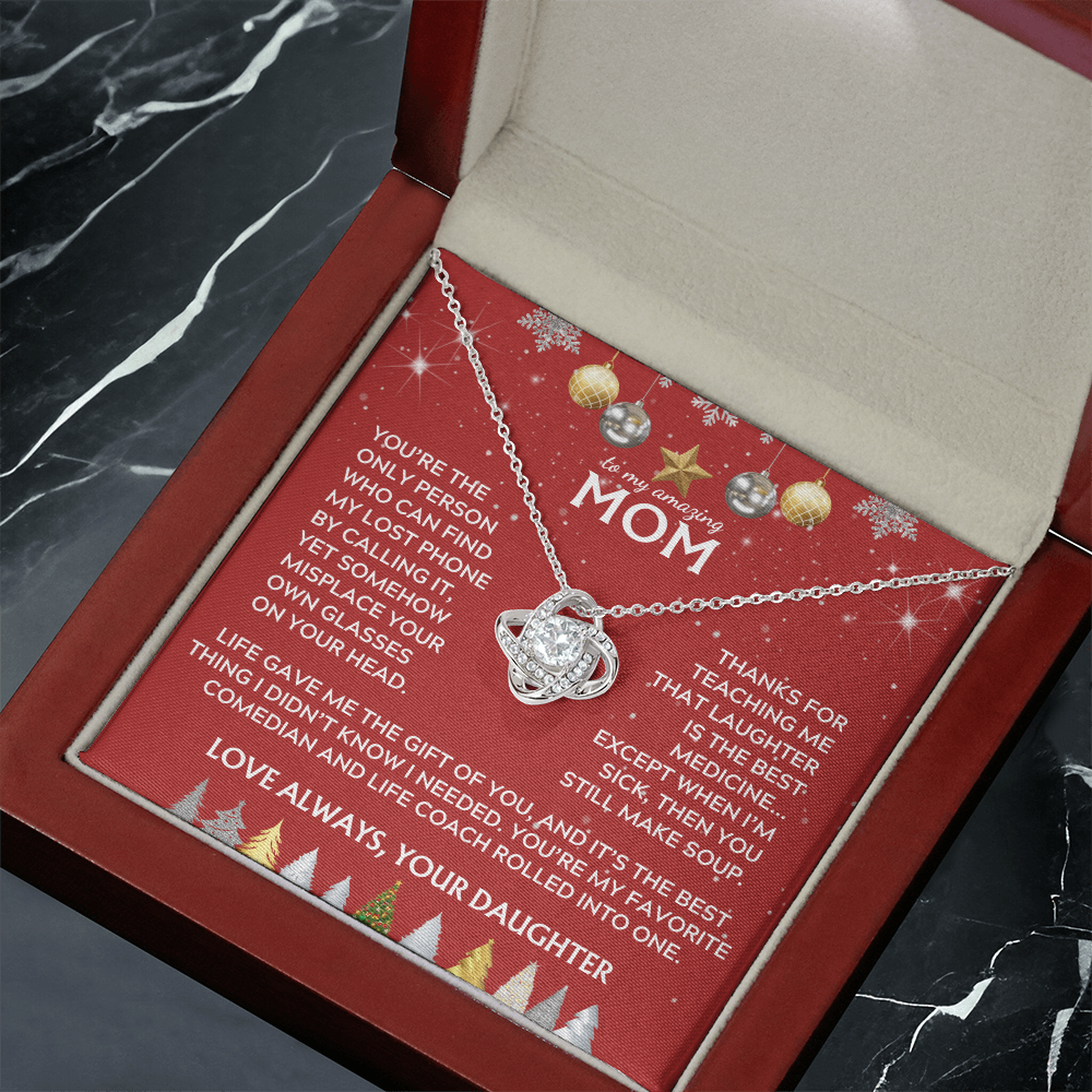 To Mom, from Daughter. Life gave me the gift of you. Holiday card.