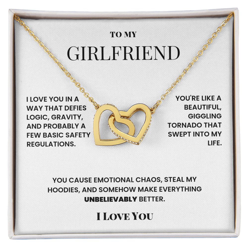 Double heart necklace to girlfriend - silly romantic fun