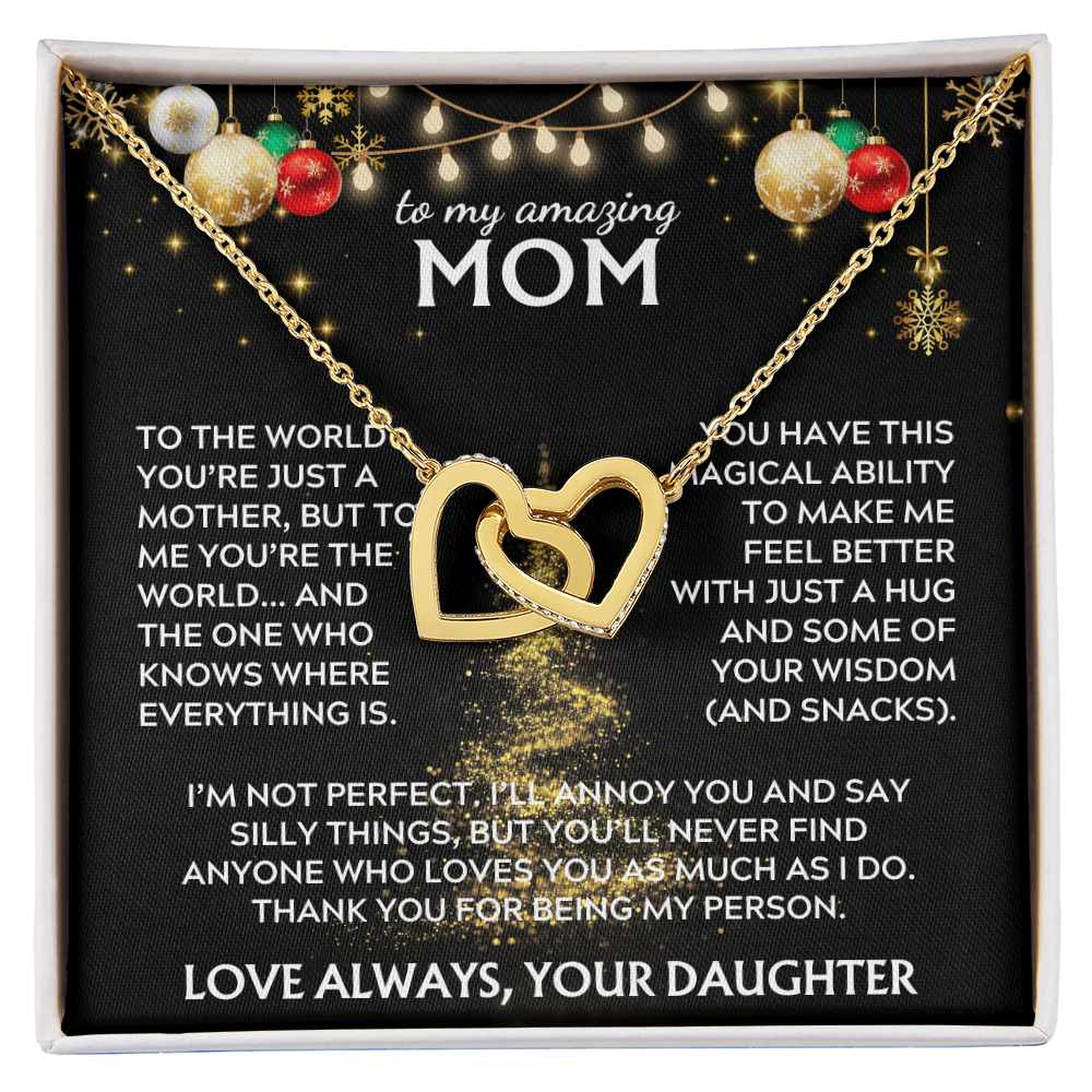 To Mom, from Daughter. Thank you for being my person. Holiday card.