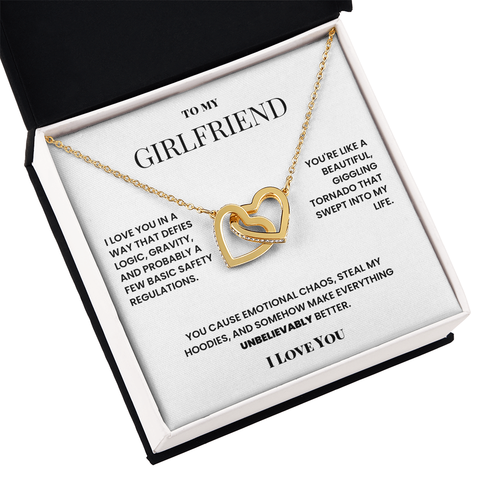 Double heart necklace to girlfriend - silly romantic fun
