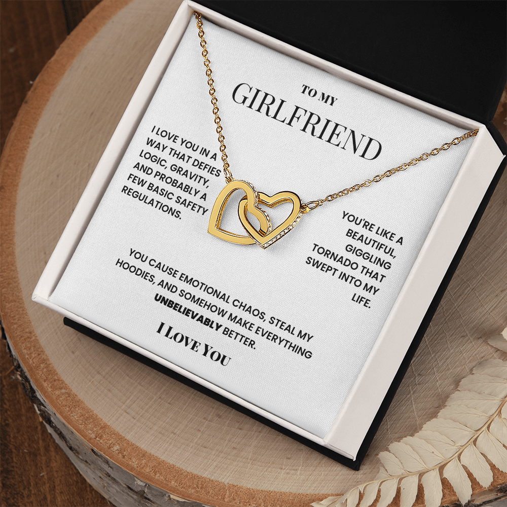 Double heart necklace to girlfriend - silly romantic fun