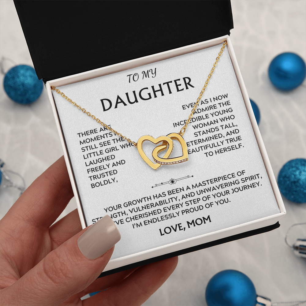 To Daughter, from Mom. Inspirational, loving, heartfelt necklace.