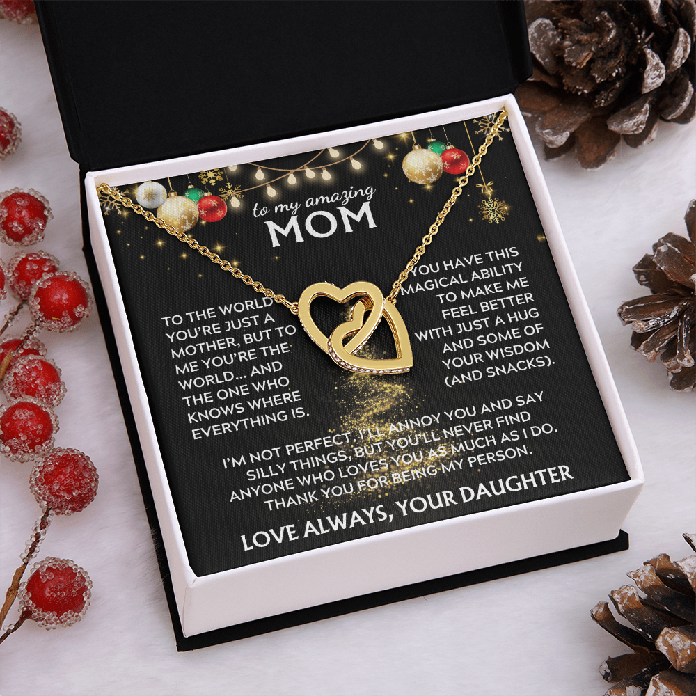 To Mom, from Daughter. Thank you for being my person. Holiday card.