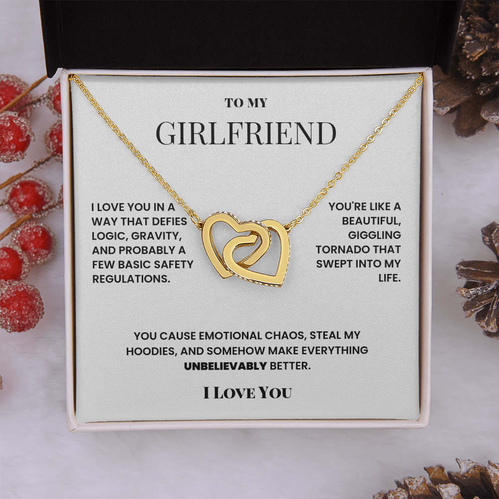 Double heart necklace to girlfriend - silly romantic fun