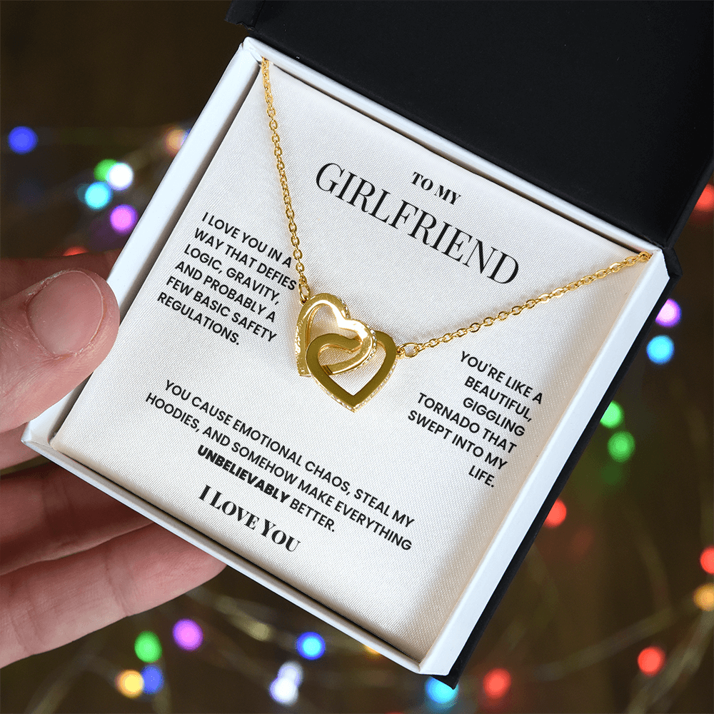 Double heart necklace to girlfriend - silly romantic fun
