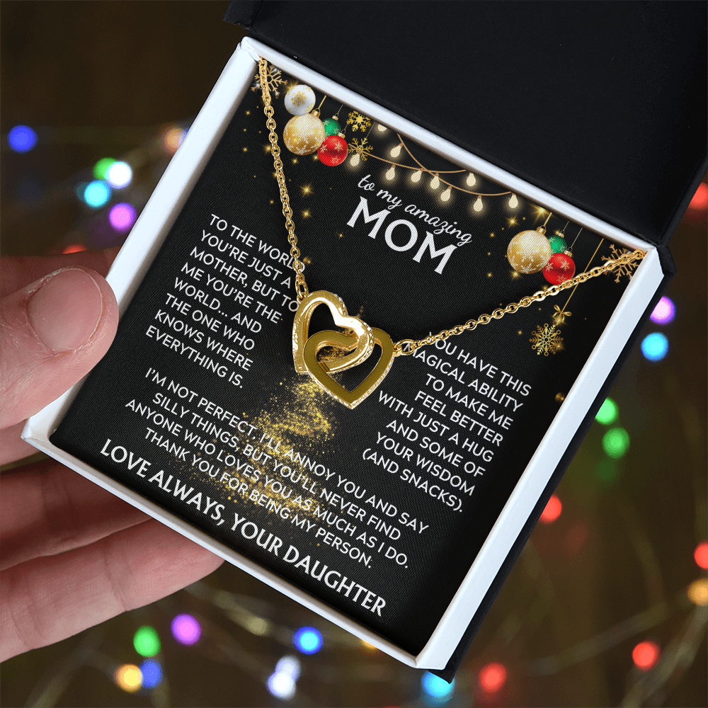 To Mom, from Daughter. Thank you for being my person. Holiday card.