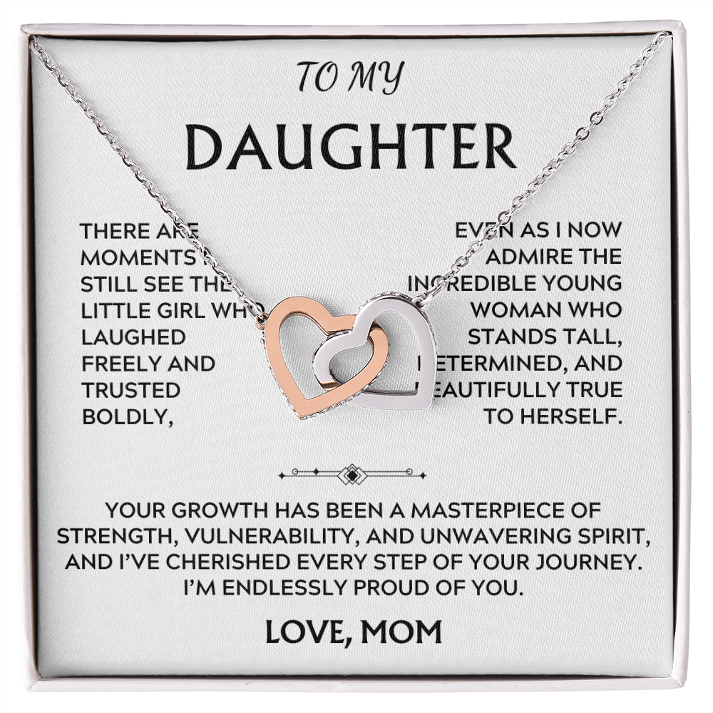 To Daughter, from Mom. Inspirational, loving, heartfelt necklace.