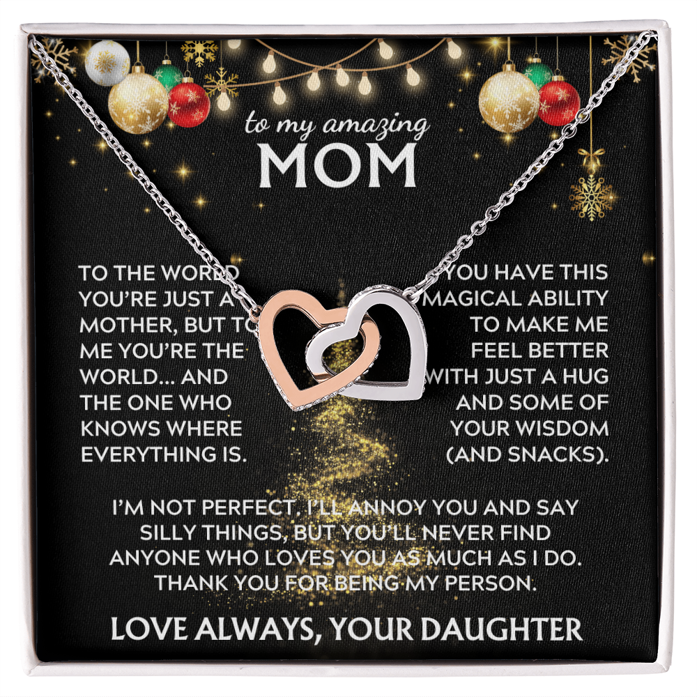 To Mom, from Daughter. Thank you for being my person. Holiday card.