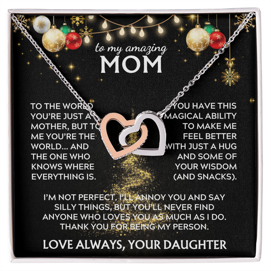 To Mom, from Daughter. Thank you for being my person. Holiday card.