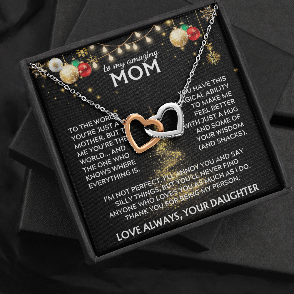 To Mom, from Daughter. Thank you for being my person. Holiday card.