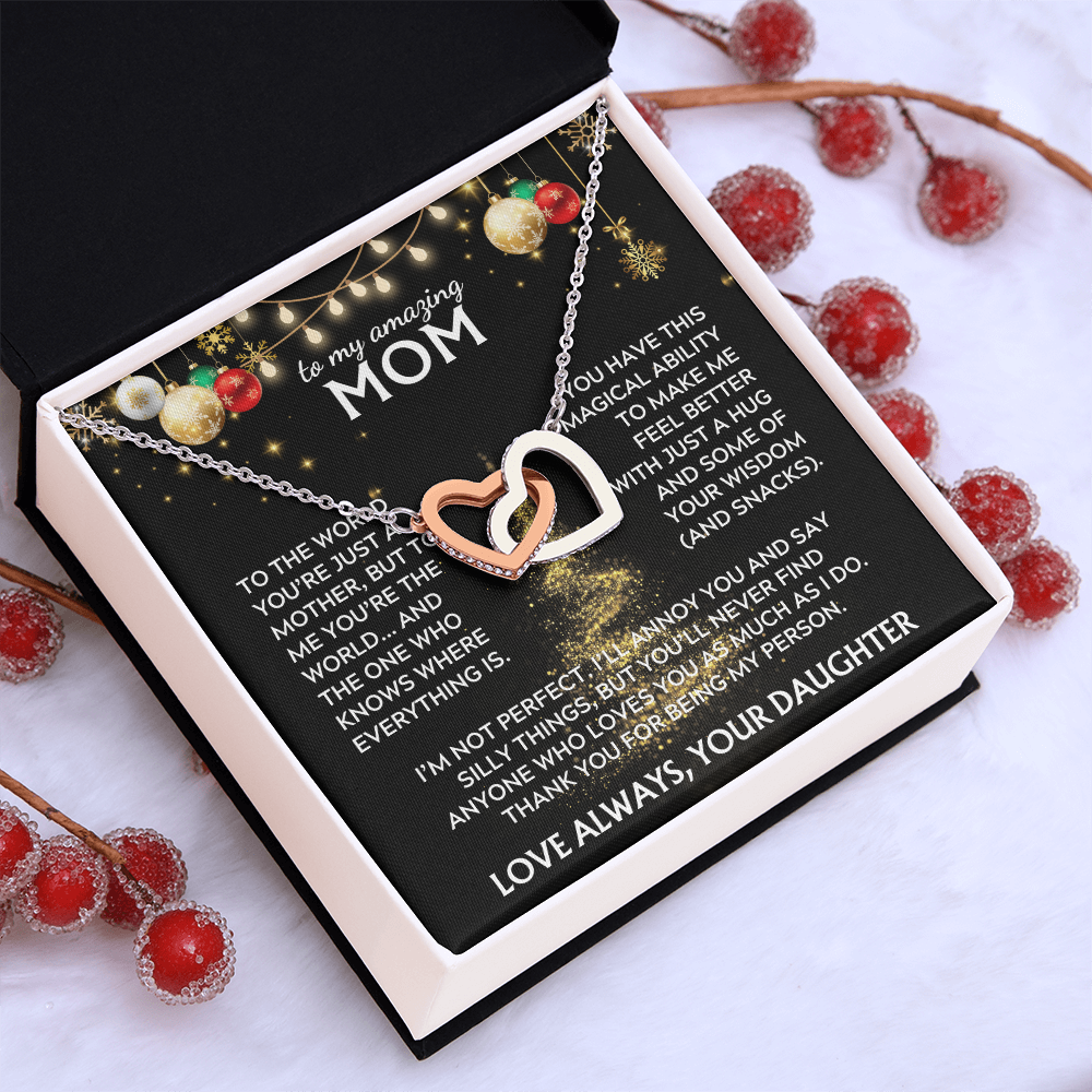 To Mom, from Daughter. Thank you for being my person. Holiday card.