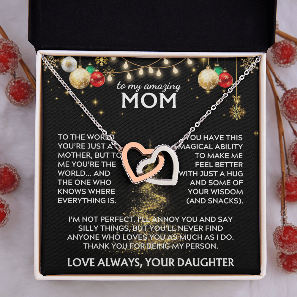 To Mom, from Daughter. Thank you for being my person. Holiday card.