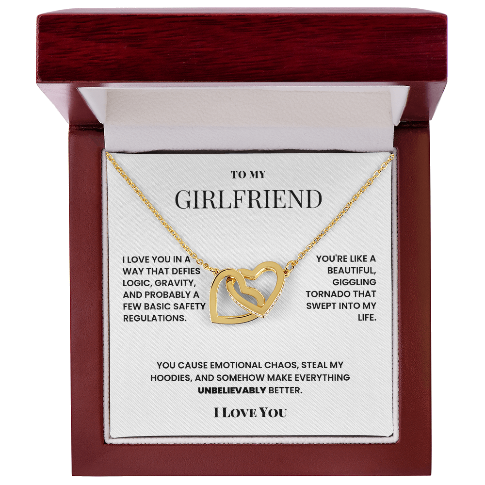 Double heart necklace to girlfriend - silly romantic fun