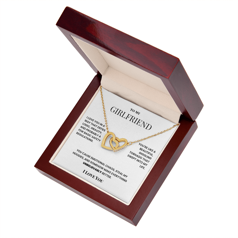 Double heart necklace to girlfriend - silly romantic fun